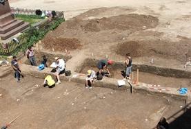 Archaeology Archaeology volunteers work together on an excavation during their internship in Romania.