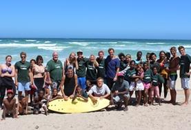 South Africa A group of Care & Community volunteers in South Africa work on a summer surfing programme with children over the Christmas break.