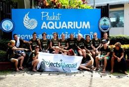 Conservation & Environment A group of High School Project volunteers prepare for a survey dive as part of their marine conservation work in Thailand.
