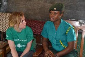 Ghana A Human Rights High School Project volunteer interviews a local Ghanaian official as part of her research.