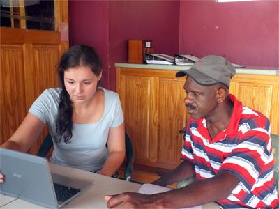 International development volunteer works on Disaster Management programme International development volunteer assists a Richmond local with a community Disaster Preparedness Plan as part of the Disaster Management programme