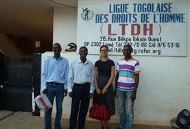 Togo A Human Rights volunteer speaks to local people in Togo about their rights during an awareness campaign.