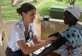 Ghana A local women has her blood pressure measured by a Nursing intern assisting at our volunteer placement in Ghana.