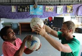 Physiotherapy A Physiotherapy volunteer does light stretches with a boy at a care centre as part of one of our medical internships.