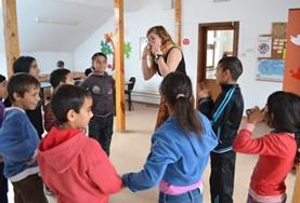 Social Work A Social Work volunteer works with a group of children at our placement in Romania.